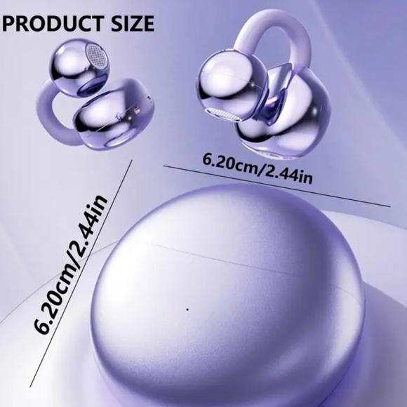 Gold Clip Earbuds with Crystal Accents - Picture 2 of 9